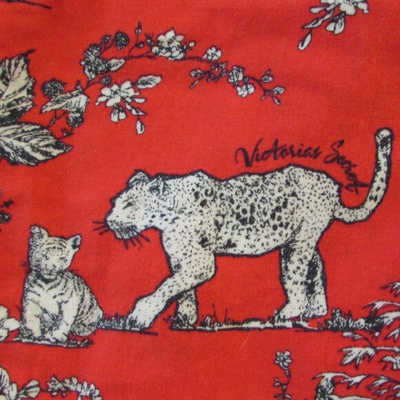 Victorias Secret Red Cotton Big Cat Sleep Pants Medium - Picture 3 of 16